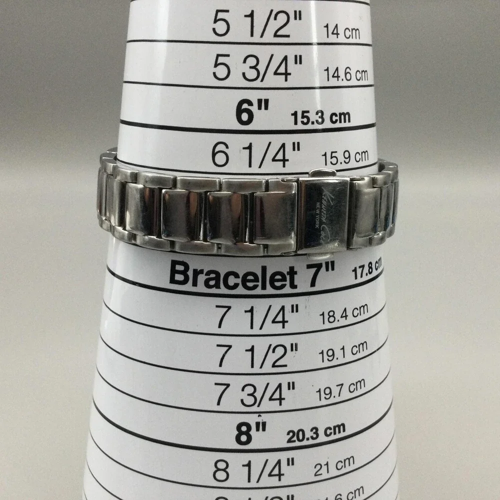 Kenneth Cole Women Watch 28mm Silver Tone Crystal Bezel KC4613 New Battery 7